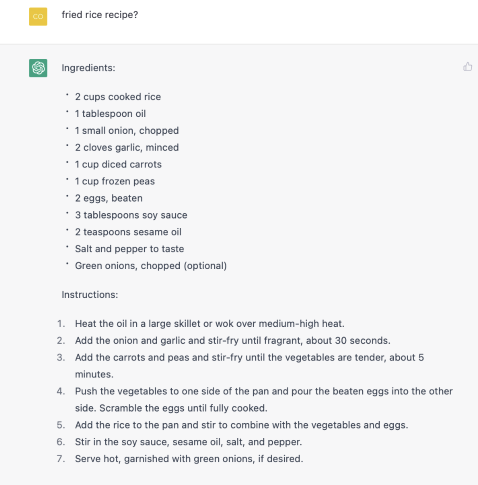first ai recipe