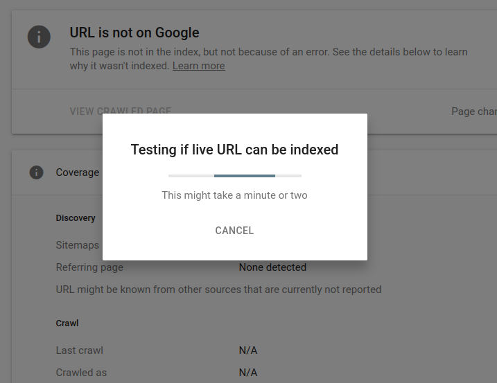 Google site index submission.